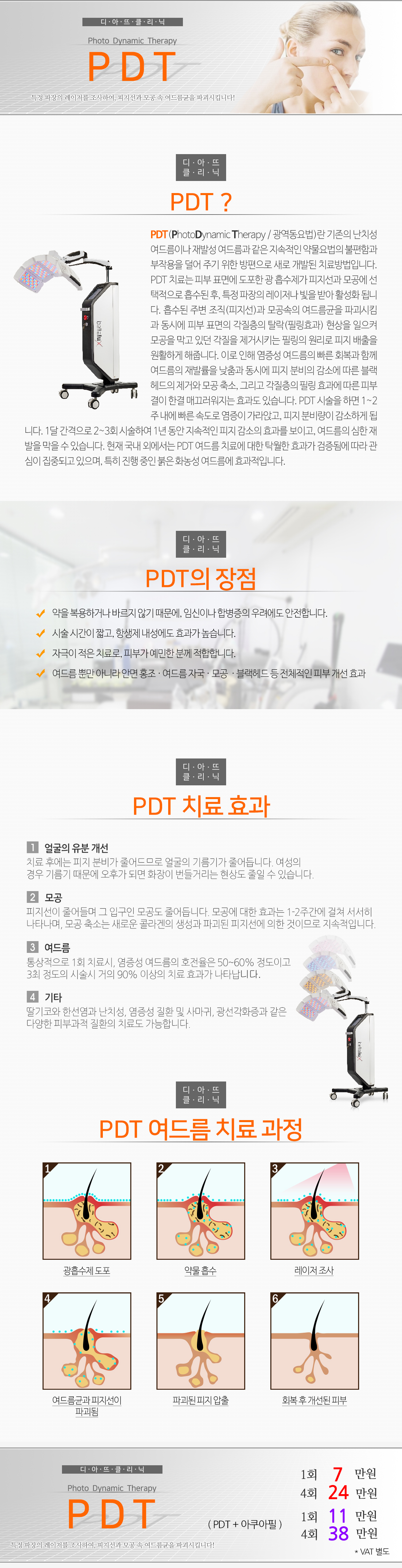 PDT 여드름치료 상세 안내 이미지 1